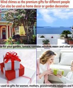 Bronze Bee Wind Chime, Gifts for Mom, Home, Garden, Balconies, Room, Patio, Indoor, Outdoor Bee Decoration, Bee Chimes, with 4 Aluminum Tubes 5 Bees Wind Chimes, Bee Wind Catcher, Bee Wind Bells Decor - 7