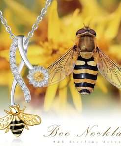 Palpitate Bee Necklace Bee Gifts Honey Bumble Necklace Bee Necklace for Women 925 Sterling Silver Bee Jewelry Gifts for Mother Grandma Mother's Day Gifts for Mom - 6