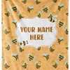 Personalized Honey Bee Blanket for Kids or Adults, Cute Custom Name Throw for Boys and Girls, Black and Yellow Honeybee Theme, Soft and Plush, Newborn, Toddler, or Birthday Gift - 1