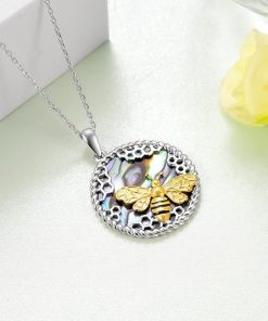 Tree of Life-Mandala-Triple Moon Goddess-Sunflower-Yoga Lotus-Bee Necklace 925 Sterling Silver Necklace for Women Girls - 2