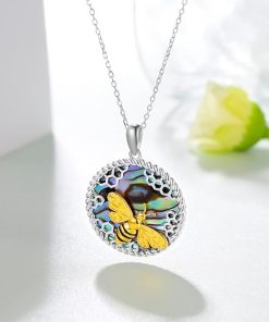 Tree of Life-Mandala-Triple Moon Goddess-Sunflower-Yoga Lotus-Bee Necklace 925 Sterling Silver Necklace for Women Girls - 3
