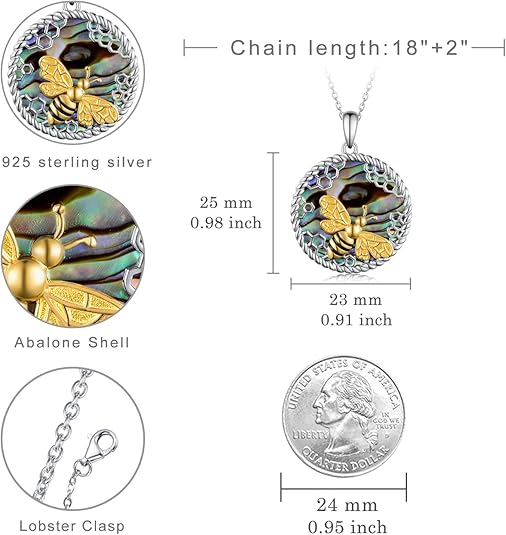 Tree of Life-Mandala-Triple Moon Goddess-Sunflower-Yoga Lotus-Bee Necklace 925 Sterling Silver Necklace for Women Girls - 4