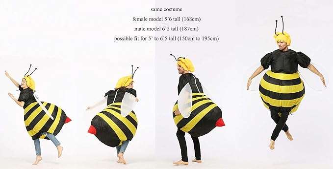Bee Costume, Inflatable, Blow Up Suit, Adult Size for Men and Women - 6