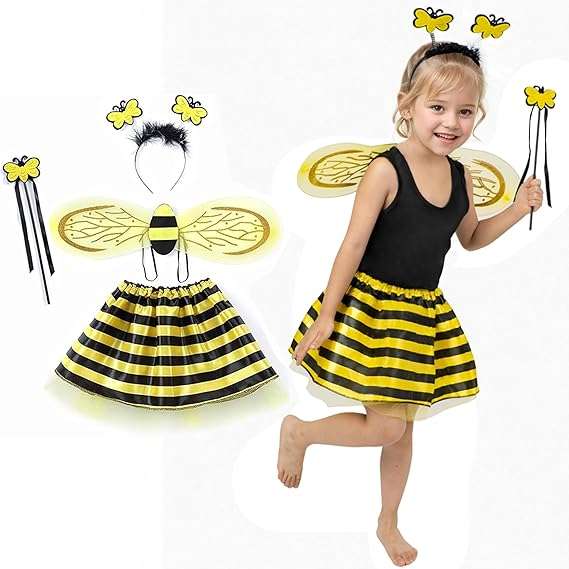 Fairycece Bee Costume Toddler Kids Girls Bumble Bee Halloween Accessories - 1