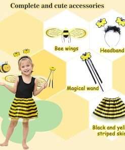 Fairycece Bee Costume Toddler Kids Girls Bumble Bee Halloween Accessories - 2