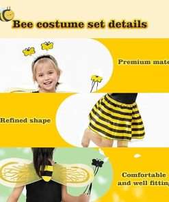Fairycece Bee Costume Toddler Kids Girls Bumble Bee Halloween Accessories - 3