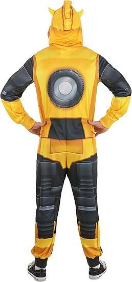 Fun Costumes Adult Transformers Bumblebee Union Suit, Hooded Jumpsuit with All-Over Printed Graphics, Officially Licensed - 5