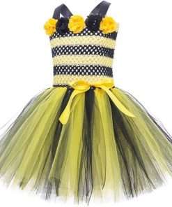 Girls Honeybee Costume Birthday Party Dress Halloween Cosplay Outfits - 2
