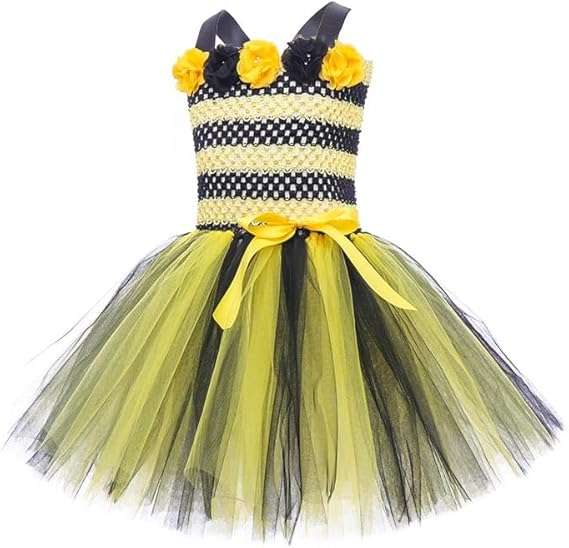 Girls Honeybee Costume Birthday Party Dress Halloween Cosplay Outfits - 2