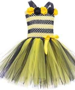 Girls Honeybee Costume Birthday Party Dress Halloween Cosplay Outfits - 4