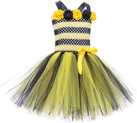 Girls Honeybee Costume Birthday Party Dress Halloween Cosplay Outfits - 4