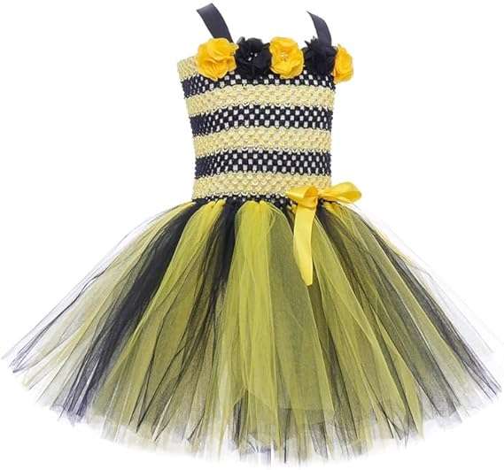 Girls Honeybee Costume Birthday Party Dress Halloween Cosplay Outfits - 5