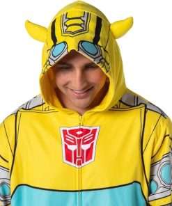 INTIMO Transformers Men's Retro Character Union Suit One Piece Costume Pajama Outfit Optimus Prime Bumblebee - 2