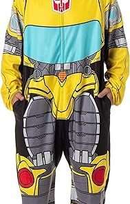 INTIMO Transformers Men's Retro Character Union Suit One Piece Costume Pajama Outfit Optimus Prime Bumblebee - 3