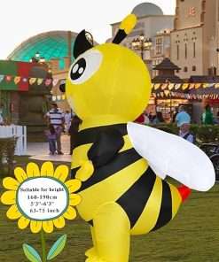 Inflatable Bumble Bee Costume Men Women Full Body Bee Blow Up Costumes Adult Funny Halloween Insects Outfit - 2