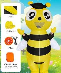 Inflatable Bumble Bee Costume Men Women Full Body Bee Blow Up Costumes Adult Funny Halloween Insects Outfit - 5