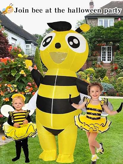 Inflatable Bumble Bee Costume Men Women Full Body Bee Blow Up Costumes Adult Funny Halloween Insects Outfit - 6