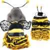 Bee Dog Costume - Bumblebee Dress for Small & Medium Dogs & Cats - Funny Halloween Outfit with Cap - 1