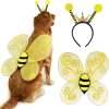 Bee Dog Headband and Wings Costume Set, Bee Wings Headband Accessories for Large Dog Halloween Christmas Birthday Festival Party Cosplay - 1