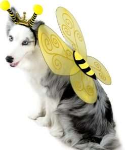 Bee Dog Headband and Wings Costume Set, Bee Wings Headband Accessories for Large Dog Halloween Christmas Birthday Festival Party Cosplay - 2