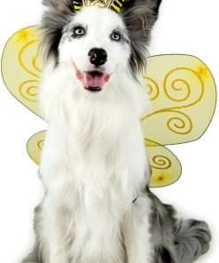 Bee Dog Headband and Wings Costume Set, Bee Wings Headband Accessories for Large Dog Halloween Christmas Birthday Festival Party Cosplay - 3