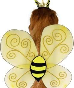 Bee Dog Headband and Wings Costume Set, Bee Wings Headband Accessories for Large Dog Halloween Christmas Birthday Festival Party Cosplay - 4