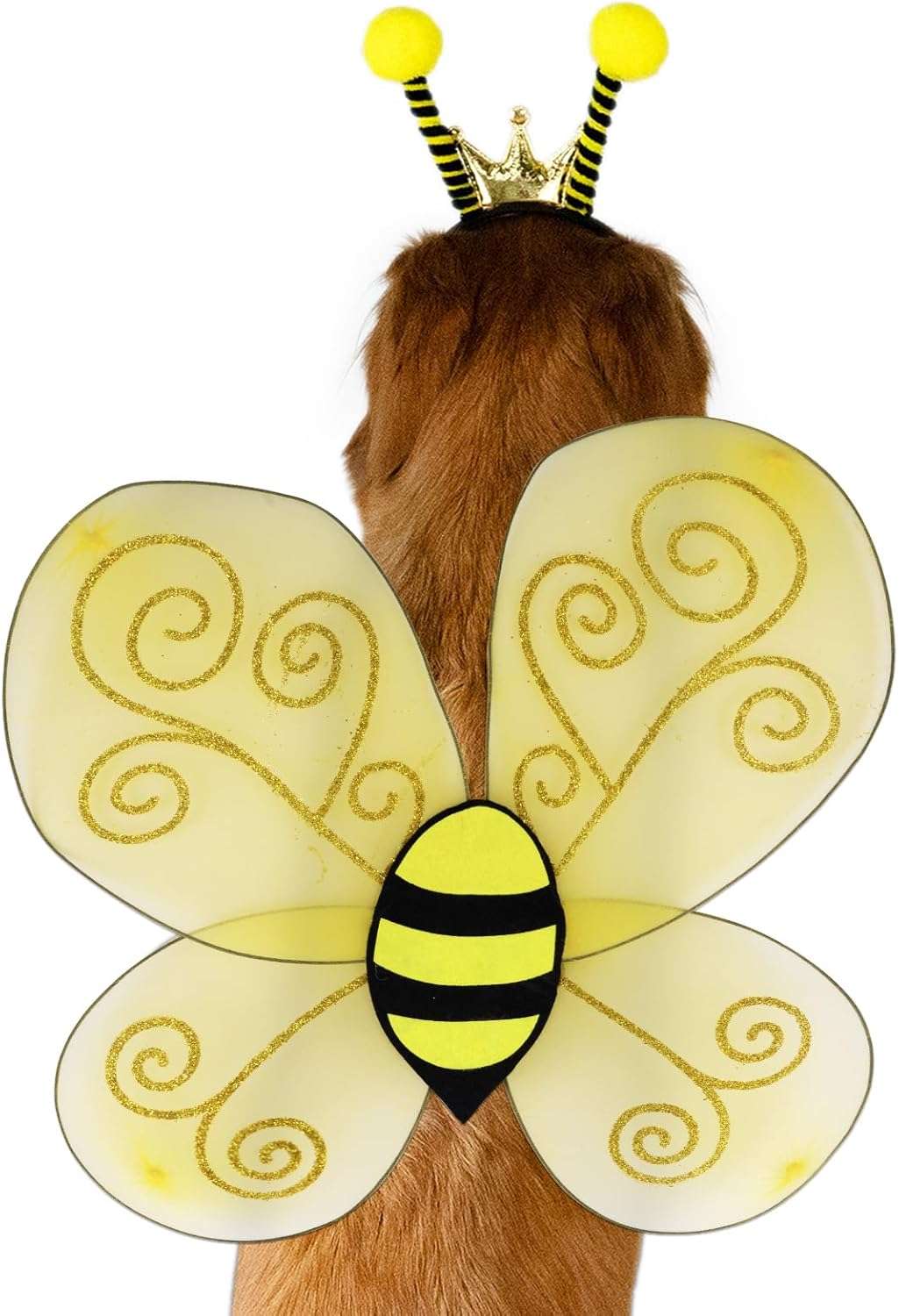 Bee Dog Headband and Wings Costume Set, Bee Wings Headband Accessories for Large Dog Halloween Christmas Birthday Festival Party Cosplay - 4