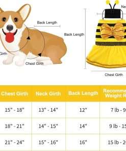 Dog Bee Costume Dog Halloween Costume, Bumble Bee Dog Costume Pet Costumes for Small Medium Dogs Puppy Cats, Dog Costumes Dress Dog Cosplay Party Clothes Outfit - 3