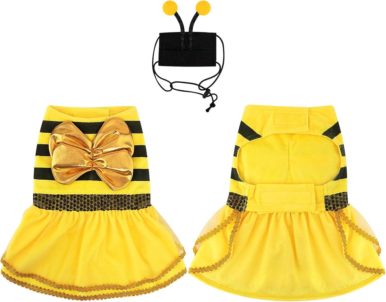 Dog Bee Costume Dog Halloween Costume, Bumble Bee Dog Costume Pet Costumes for Small Medium Dogs Puppy Cats, Dog Costumes Dress Dog Cosplay Party Clothes Outfit - 7