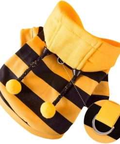 Warm Dog Clothes for Small Dogs Funny Cat Apparel Winter Autumn Hoodie Puppy Kitten Coats Pet Bee Costume for Halloween Christmas (Small), Yellow - 5