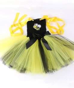Bee Costume Accessories For Kids Girls With Bee Wings Antenna Headband Bee Galsses Yellow Tutu Toddler Dress Coat - 5