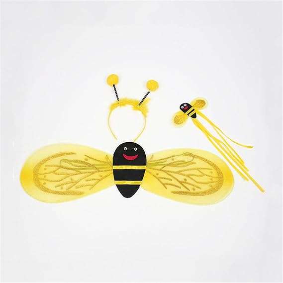 Bee Costume Accessories For Kids Girls With Bee Wings Antenna Headband Bee Galsses Yellow Tutu Toddler Dress Coat - 7