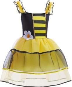 Lito Angels Honey Bumble Bee Fancy Dress Costume Set with Wings and Hair Hoop for Toddler Little Girls Size 4T - 10 - 3