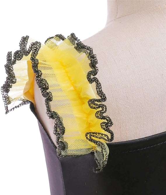 Lito Angels Honey Bumble Bee Fancy Dress Costume Set with Wings and Hair Hoop for Toddler Little Girls Size 4T - 10 - 5