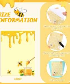 12 Pieces Bee Sticky Notes Bee Notepads Gifts 3x4 Inch Adhesive Honey Memo Notes for Women to Do List for Memo Reminder List for Office Home Supplies Teachers Gift - 3