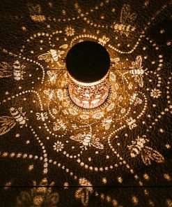 Bee Solar Lanterns Outdoor Waterproof Hanging Solar Lights Bee Gifts for Women Men Metal Honeybee Decorative LED Lanterns for Yard, Patio, Lawn, Tabletop, Pathway, Landscape, Garden Decor - 2