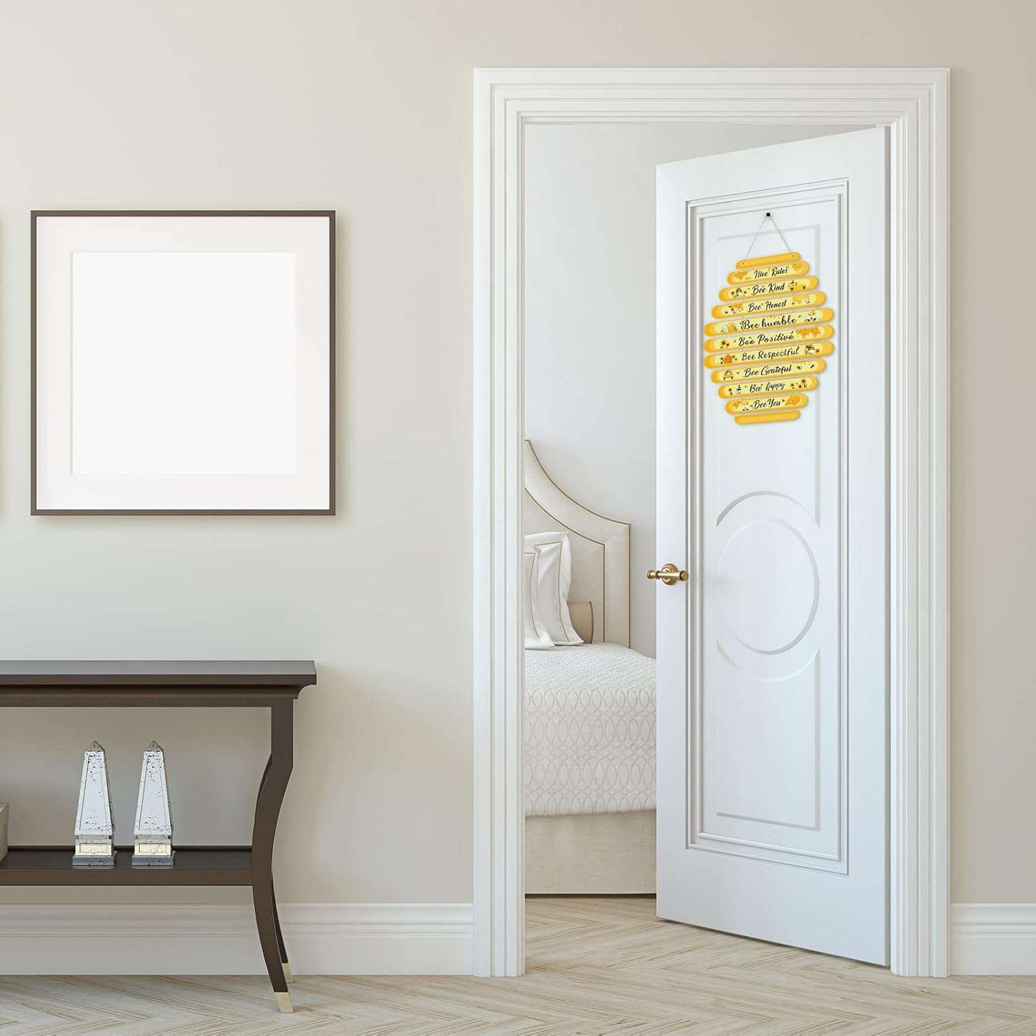 Jetec Bee Decor Plaque Gift Bee Sign Hive Rules Wall Decor Christmas Daisy Ornament for Xmas Home Spring Daisy Sunflower Decorations for Living Room Kitchen - 4