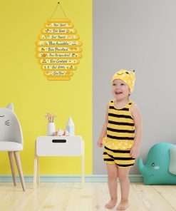 Jetec Bee Decor Plaque Gift Bee Sign Hive Rules Wall Decor Christmas Daisy Ornament for Xmas Home Spring Daisy Sunflower Decorations for Living Room Kitchen - 6