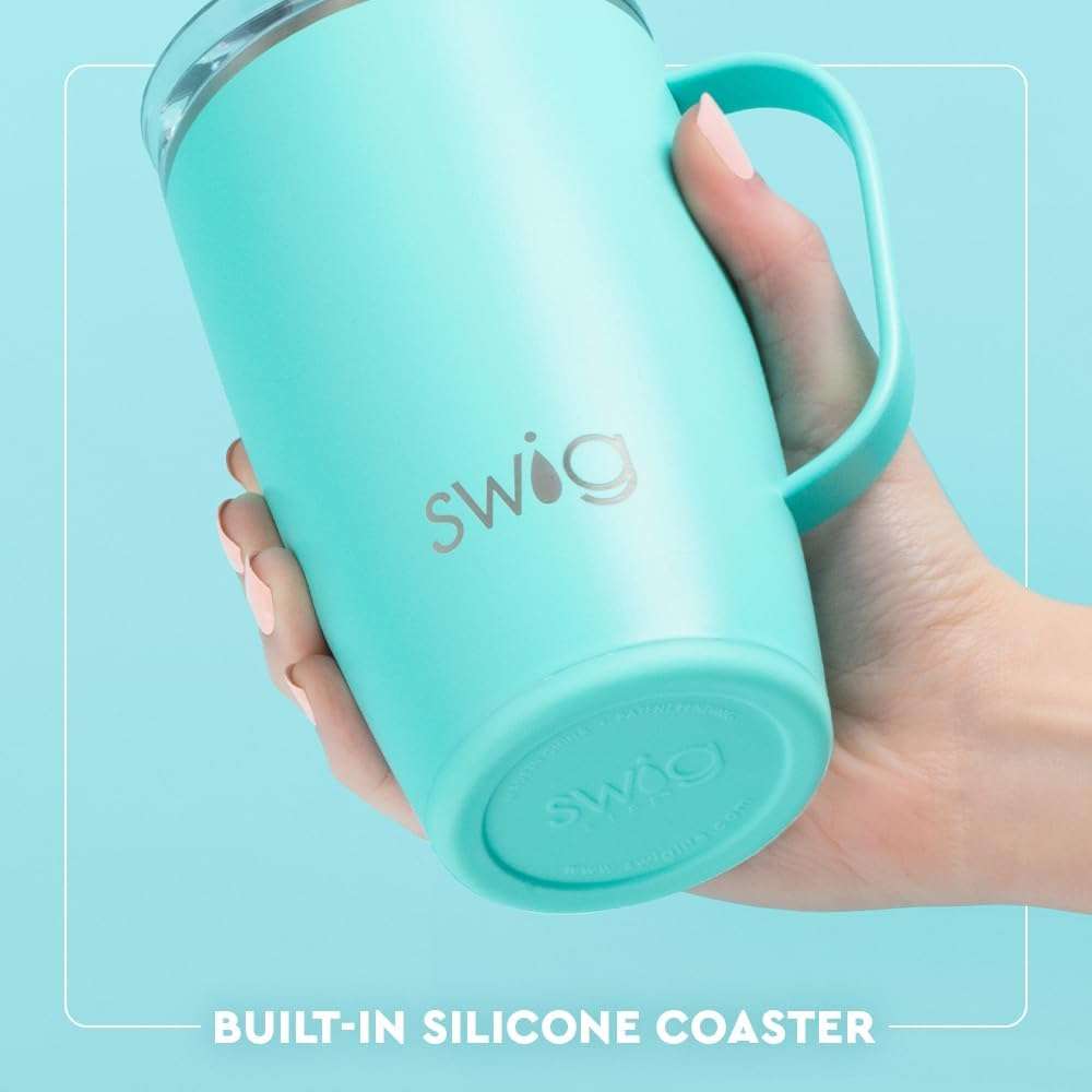 Swig Life 18oz Travel Mug, Insulated Tumbler with Handle and Lid, Cup Holder Friendly, Dishwasher Safe, Stainless Steel, Travel Coffee Cup - 6