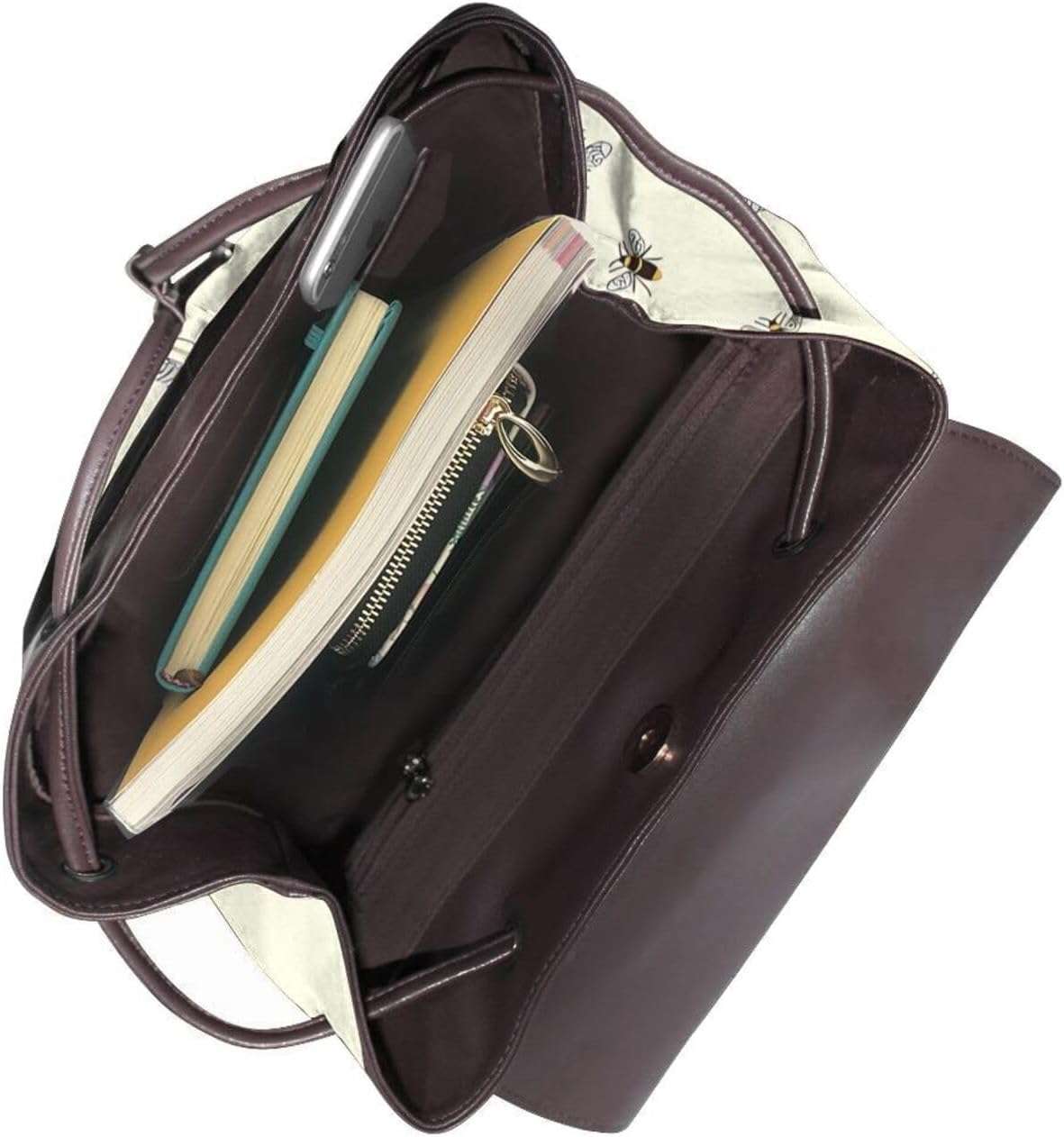 Bees Pattern Backpack Purse for Women Men Large Womens Backpack Leather Travel Casual Daypack Fashion Backpack Purse Designer Ladies Shoulder Bags - 4