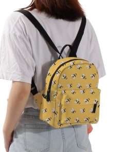 Deanfun Mini Backpack for Women - Cute Bee Print Small Backpack Purse with Ample Storage and Double Zippers Waterproof Shoulder Straps 3D Graphic MNSB-312 - 3