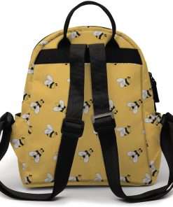 Deanfun Mini Backpack for Women - Cute Bee Print Small Backpack Purse with Ample Storage and Double Zippers Waterproof Shoulder Straps 3D Graphic MNSB-312 - 4