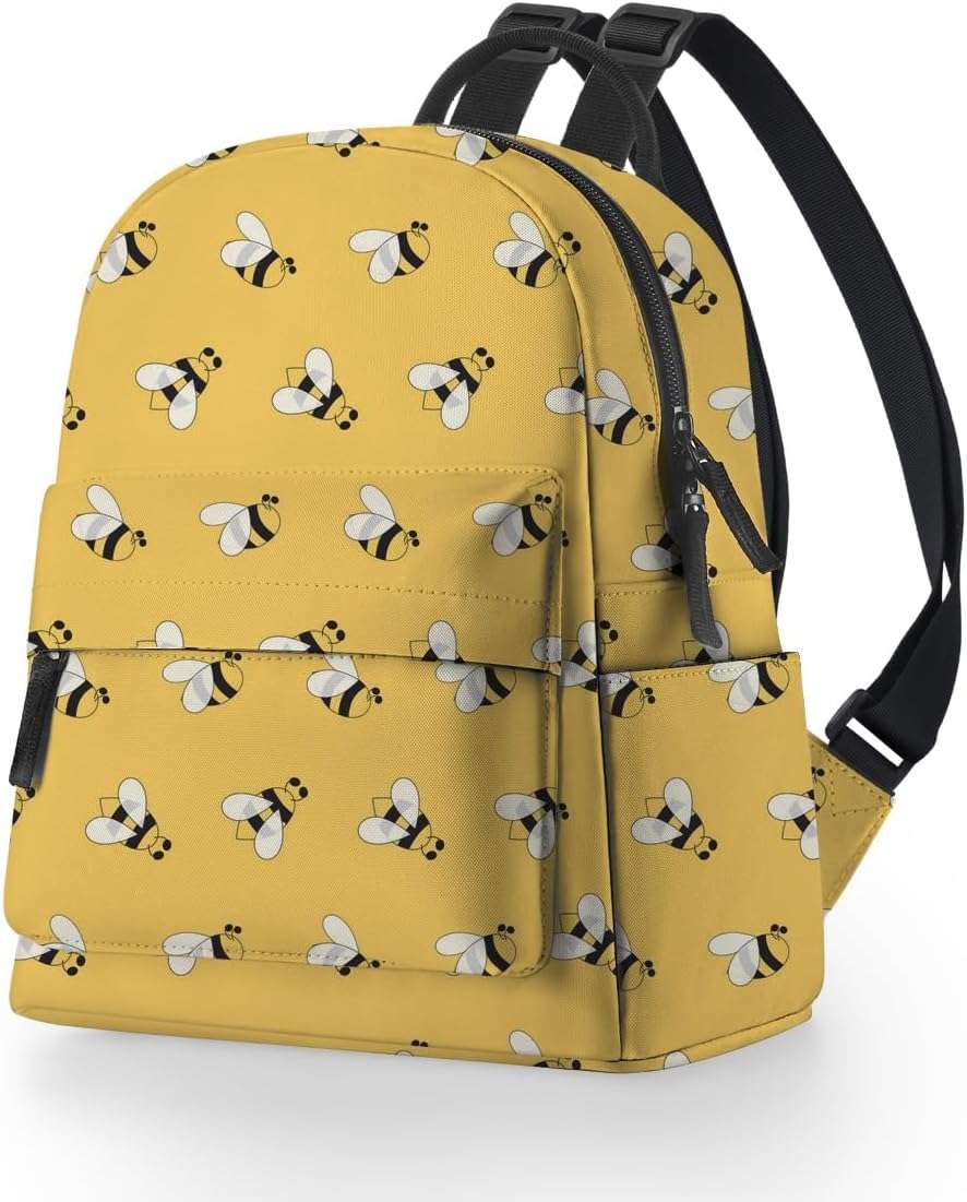 Deanfun Mini Backpack for Women - Cute Bee Print Small Backpack Purse with Ample Storage and Double Zippers Waterproof Shoulder Straps 3D Graphic MNSB-312 - 6