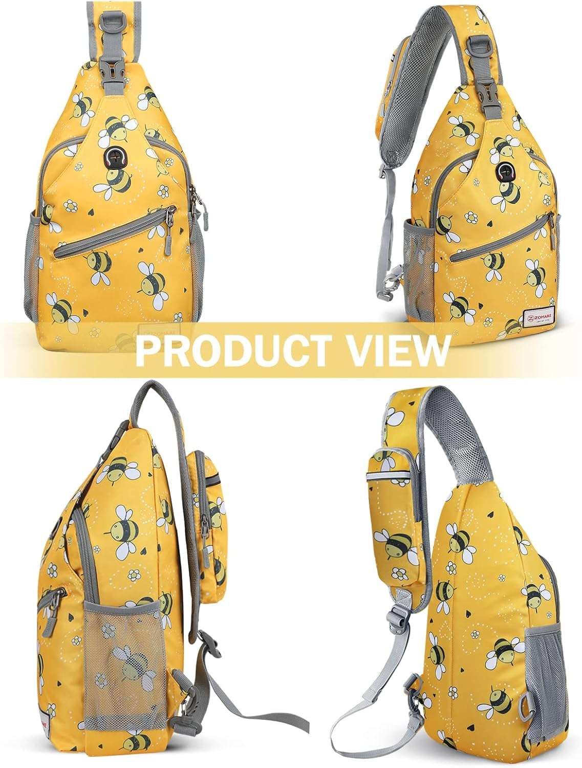 ZOMAKE Sling Bag for Women Men, Small Crossbody Sling Backpack, Mini Water Resistant Shoulder Daypack for Travel, Anti Thief Chest Bag for Hiking, Sports - 6