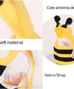 Anelekor Halloween Pet Birds Costume Small Animals Clothes Birds Cosplay Outfit Bee Shaped Hoodies for Parrots African Greys Parakeet Cockatiel Sun Conure Finch Budgie - 3