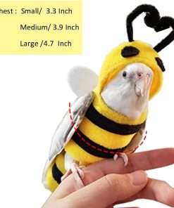 Anelekor Halloween Pet Birds Costume Small Animals Clothes Birds Cosplay Outfit Bee Shaped Hoodies for Parrots African Greys Parakeet Cockatiel Sun Conure Finch Budgie - 4