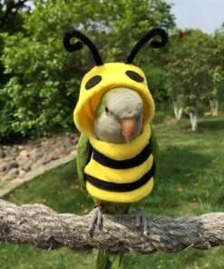 Bird Clothes Birds Flight Suit, Cute Bee Costume Hoodie for Parrots African Greys Parakeet Cockatiel Sun Conure Christmas Party Birthday Cosplay Photo Prop Small Animals Apparel - 3