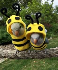 Bird Clothes Birds Flight Suit, Cute Bee Costume Hoodie for Parrots African Greys Parakeet Cockatiel Sun Conure Christmas Party Birthday Cosplay Photo Prop Small Animals Apparel - 6