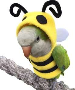 Bird Clothes Birds Flight Suit, Cute Bee Costume Hoodie for Parrots African Greys Parakeet Cockatiel Sun Conure Christmas Party Birthday Cosplay Photo Prop Small Animals Apparel - 9