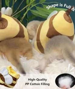 Cute Dog Costume Onesie Bumble Bee Pet Clothes Halloween Shirt Hoodie for Puppy Cat with Fun Wings & Surprise Antenna Hat - 2